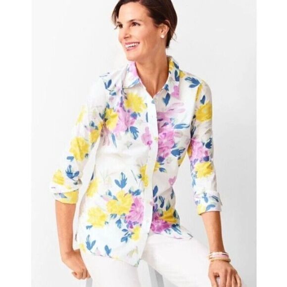 Talbots CLASSIC COTTON SHIRT - FLORAL BOUQUET Medium - Picture 1 of 5